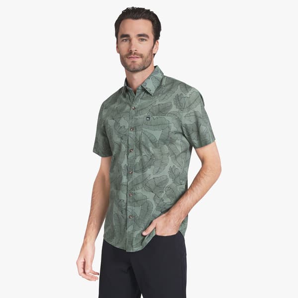 Mens Quiksilver Jungle Leaf Button Down Shirt