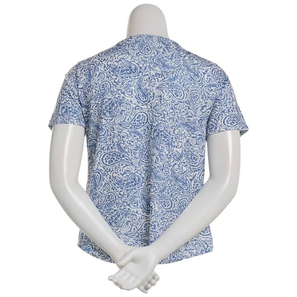 Womens Womens Emily Daniels Short Sleeve Paisley Strappy Neck Tee