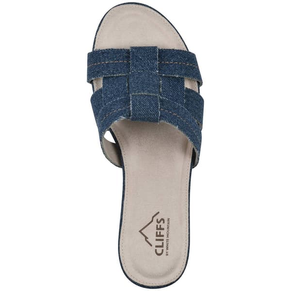 Womens Cliffs by White Mountain Candyce Wedge Sandals - Denim