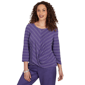 Petite Alfred Dunner Grand Bazaar Twisted Hem Chevron Blouse - image 3