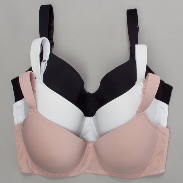 Plus Size Nautica 3pk Flat Molded Underwire Bra NT1159-3PKN - image 
