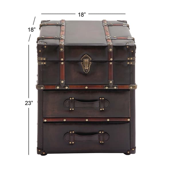 9th & Pike&#174; Dark Wood Steamer Trunk