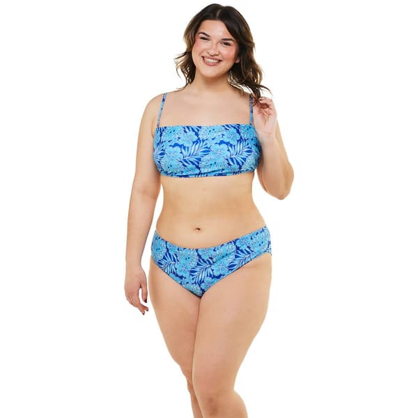 Juniors Plus YMI&#40;R&#41; Hibiscus 2pc. Bandeau Bikini Swim Set