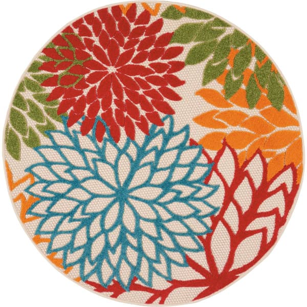 Nourison Aloha Tropical Indoor/Outdoor Round Rug