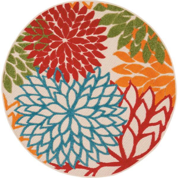 Nourison Aloha Tropical Indoor/Outdoor Round Rug - image 