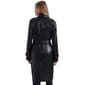 Womens Ellen Tracy Faux Leather Trench Coat With Belt - image 3