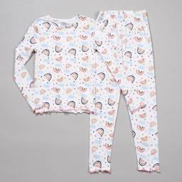 Girls (7-16) René Rofé® 2pc. Rainbow/Stars Snug Fit Pajama Set