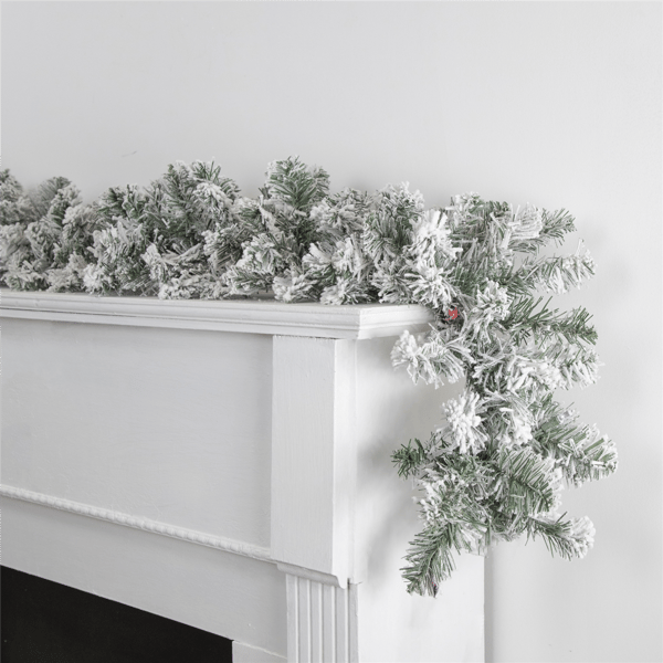 Northlight 9ft. Pre-Lit Flocked Madison Pine Christmas Garland