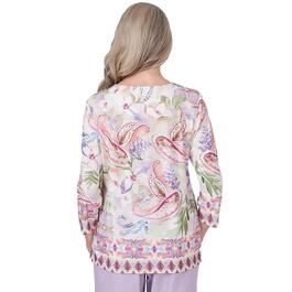 Womens Alfred Dunner Garden Party Paisley Floral Border Top