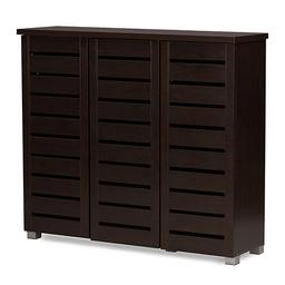Baxton Studio Adalwin 3-Door Entryway Shoes Storage Cabinet