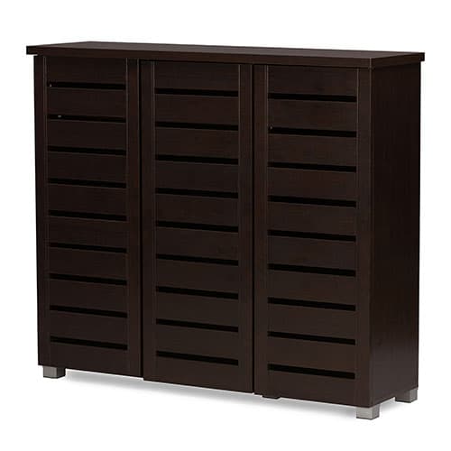 Baxton Studio Adalwin 3-Door Entryway Shoes Storage Cabinet
