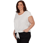 Plus Size Emaline Verde Grove II Cap Sleeve Tie Front Blouse - image 2