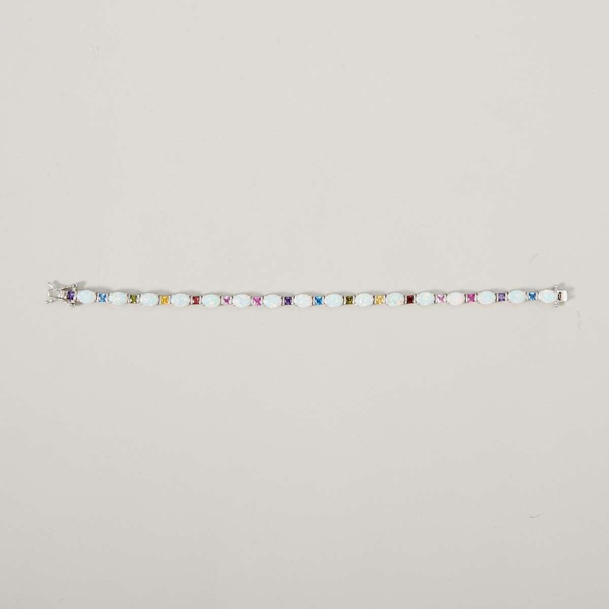 Splendere Rainbow Created Opal & CZ Bracelet
