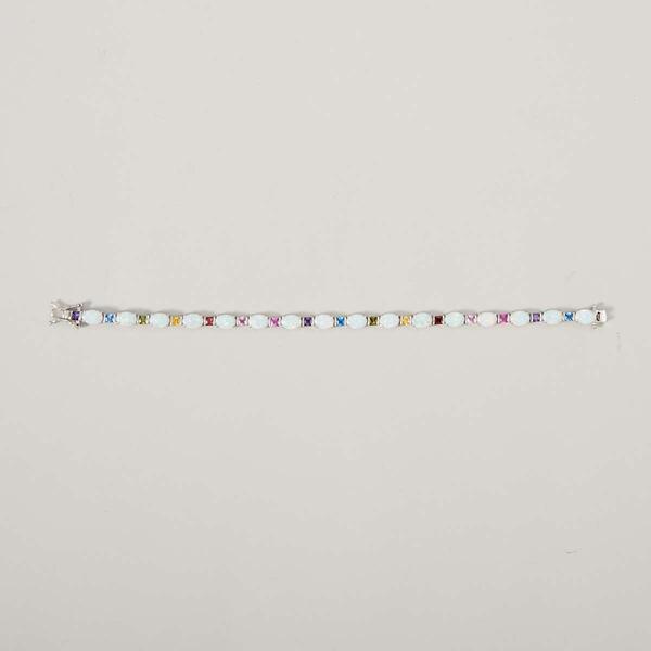 Splendere Rainbow Created Opal & Cubic Zirconia Bracelet - image 