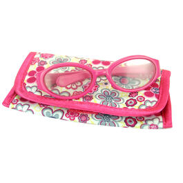 Sophia&#39;s® Floral Flap Case &amp; Hot Pink Plastic Eyeglasses Set