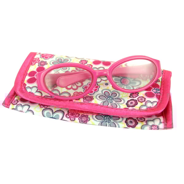 Sophia's® Floral Flap Case &amp; Hot Pink Plastic Eyeglasses Set