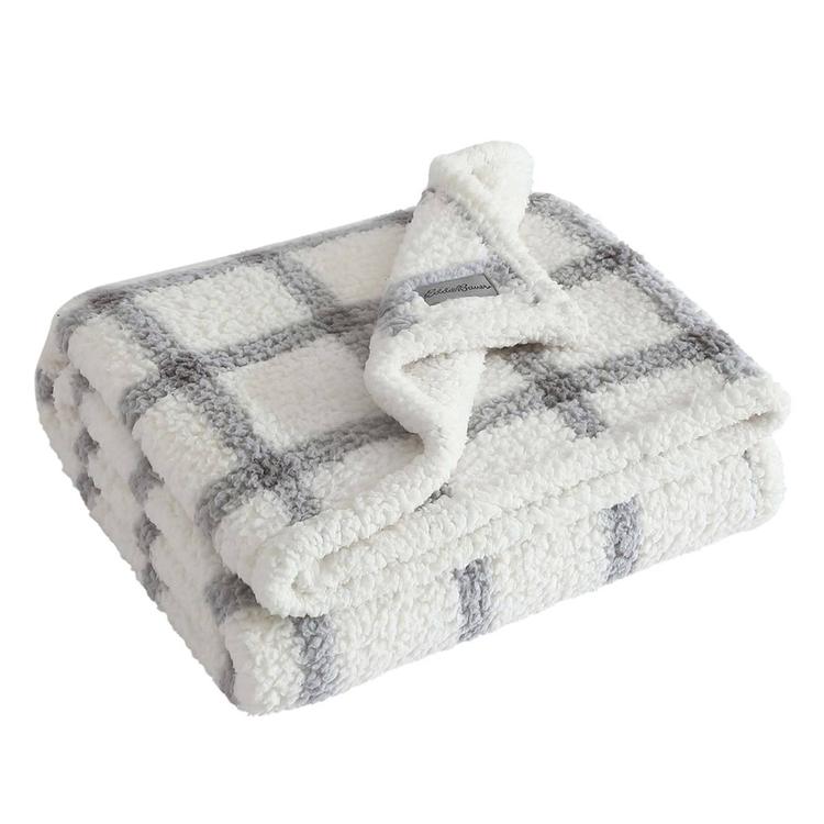 Eddie Bauer Bunkhouse Plaid Sherpa Throw