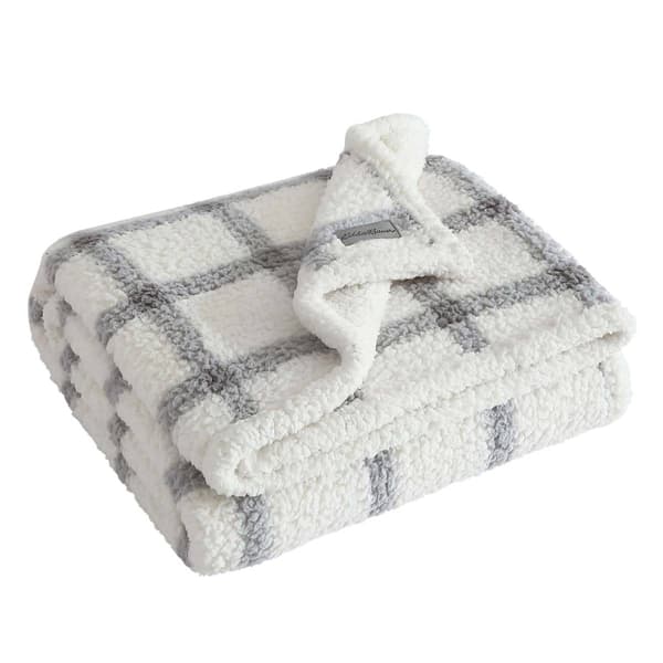 Eddie Bauer Bunkhouse Plaid Sherpa Throw
