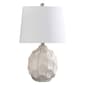 HomeRoots 22in. Cream Ceramic Faceted Table Lamp - image 1