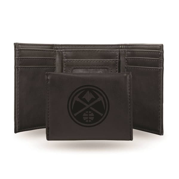 Mens NBA Denver Nuggets Faux Leather Trifold Wallet - image 