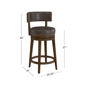 HH2 Home Lawton Brown Upholstered Swivel Counter Height Stool - image 6