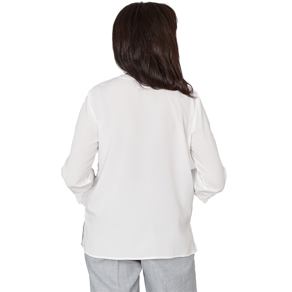 Petite Alfred Dunner Al Fresco 3/4 Sleeve Lace Cut Out Blouse