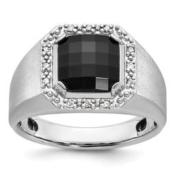 Mens Gentlemens Classics(tm) 14kt. White Gold Center Onyx Ring