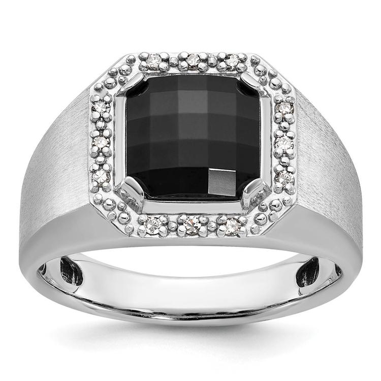 Mens Gentlemens Classics(tm) 14kt. White Gold Center Onyx Ring