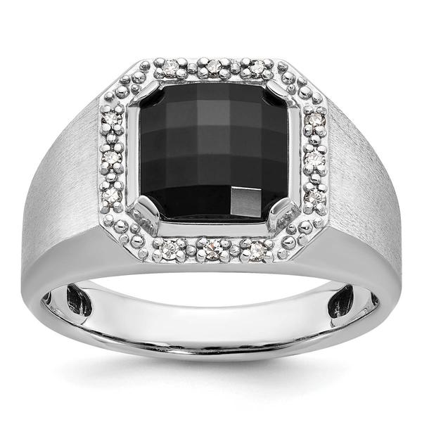 Mens Gentlemens Classics(tm) 14kt. White Gold Center Onyx Ring - image 