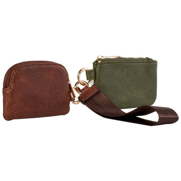Womens DS Fashion 2 Piece Cardcase With Wristlet - Olive/Brown
