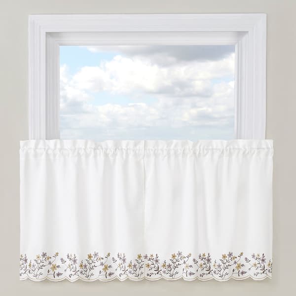 Bloom Embroidered Kitchen Curtains - image 