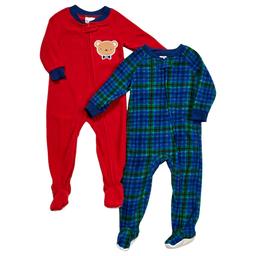 Baby Girl (12-24M) Sleep On It(R) 2pc Bear/Bowtie Plaid Sleeper Set