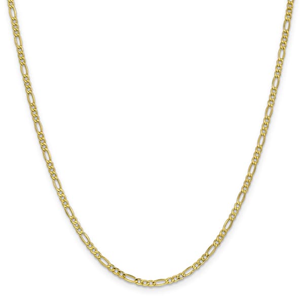 Gold Classics&#40;tm&#41; 10kt. 2.5mm 16in. Semi-Solid Figaro Chain - image 