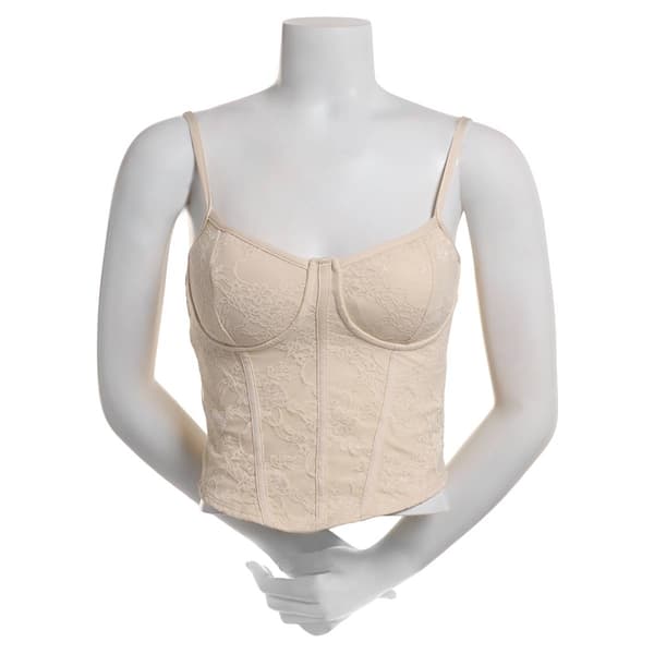Juniors Madden Stretch Floral Lace Corset Bustier with Bra Cup