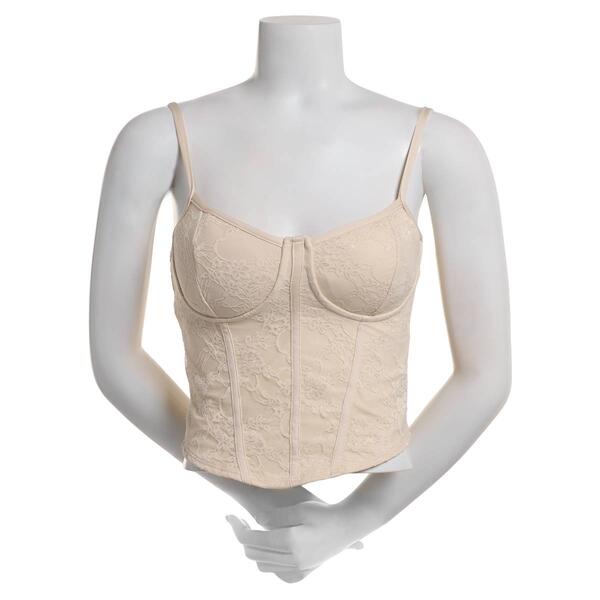 Juniors Madden Stretch Floral Lace Corset Bustier with Bra Cup - image 