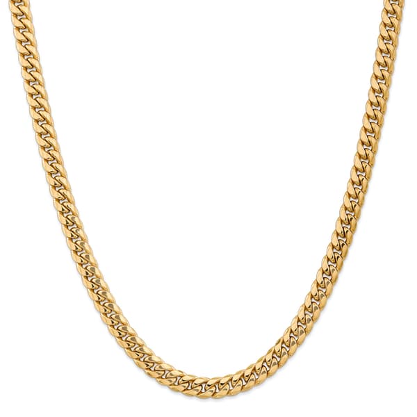 Gold Classics&#8482; 7.3mm. Semi Solid Miami Cuban Bracelet