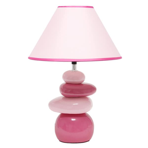 Simple Designs Pink Shades of Ceramic Stone Table Lamp