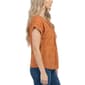 Womens NY Collection Cap Sleeve Medallion Eyelet Blouse - image 3