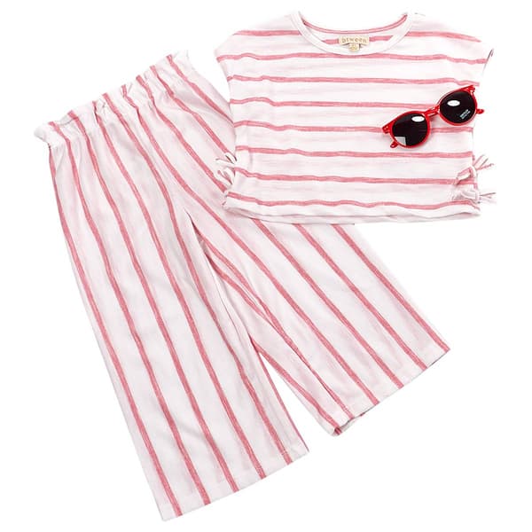 Toddler Girl BTween(R) Striped Top w/ Bow& Pant Set w/ Sunglasses - image 