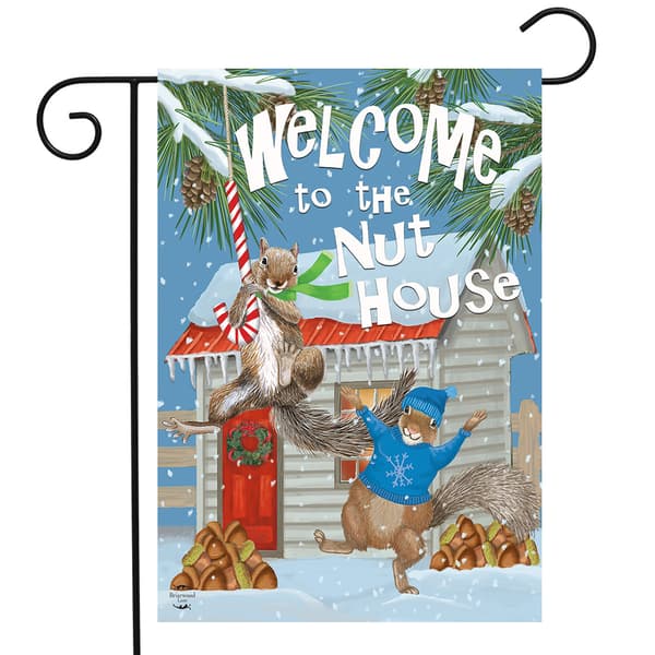 Briarwood Lane Winter Welcome To The Nuthouse Garden Flag - image 