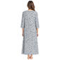 Womens Sophia 3/4 Sleeve Floral Lace Trim Henley Nightgown - image 2