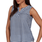 Womens Emaline Sapphire Serenade II Sleeveless Gingham Blouse - image 5