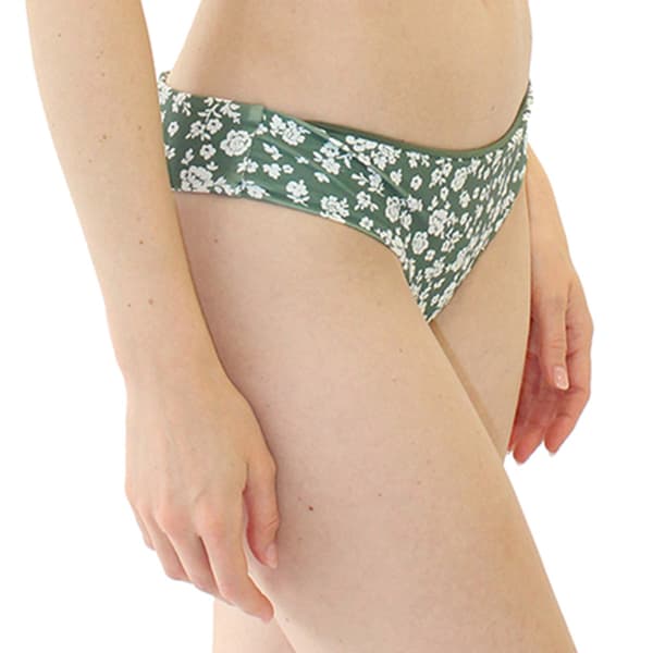 Juniors Cyn & Luca Floral Bethany Ruch Back Bikini Swim Bottoms