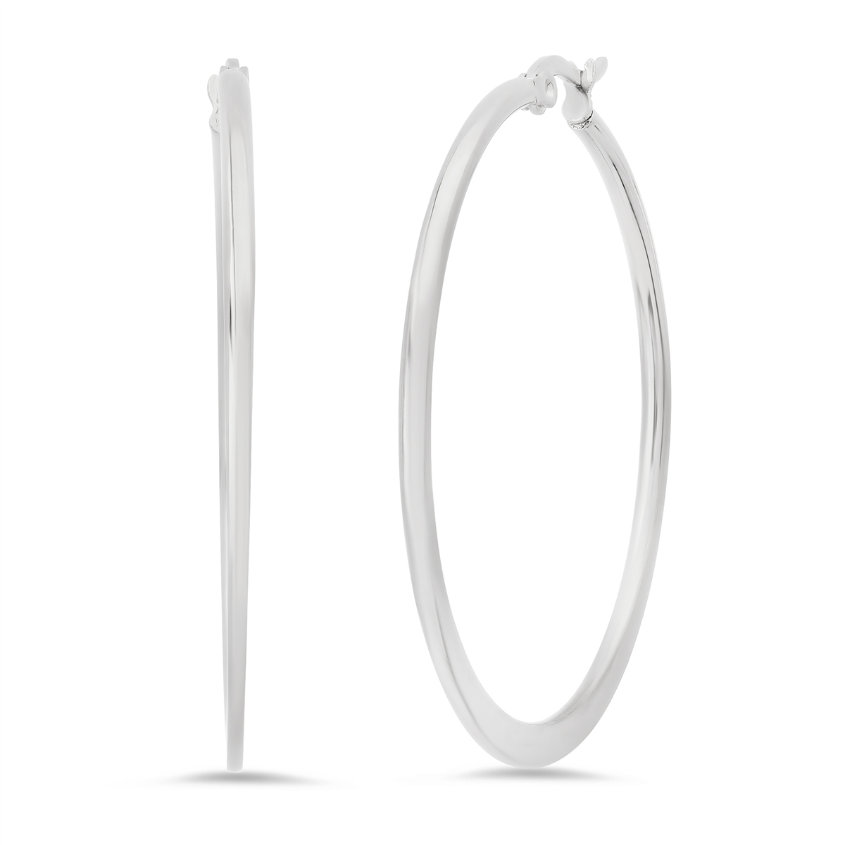 Saffron 30mm Stainless Steel Polished Tube Hoop Earrings