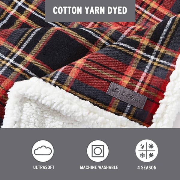 Eddie Bauer Mountain Tartan Cotton Reversible Throw