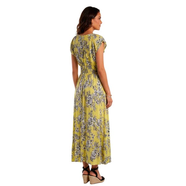 Womens Nautica Puff Sleeve Garden Floral Midi Dress