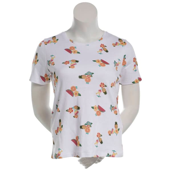 Petite Hasting & Smith Short Sleeve Tropical Drink Tee - image 