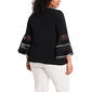 Plus Size MSK 3/4  Bell Illusion Sleeve Rhinestone Blouse - image 2