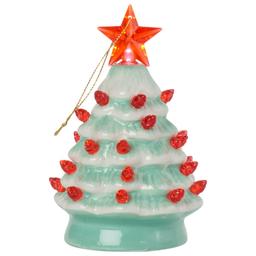 Mr. Christmas 5in. LED Nostalgic Holly Ceramic Tree