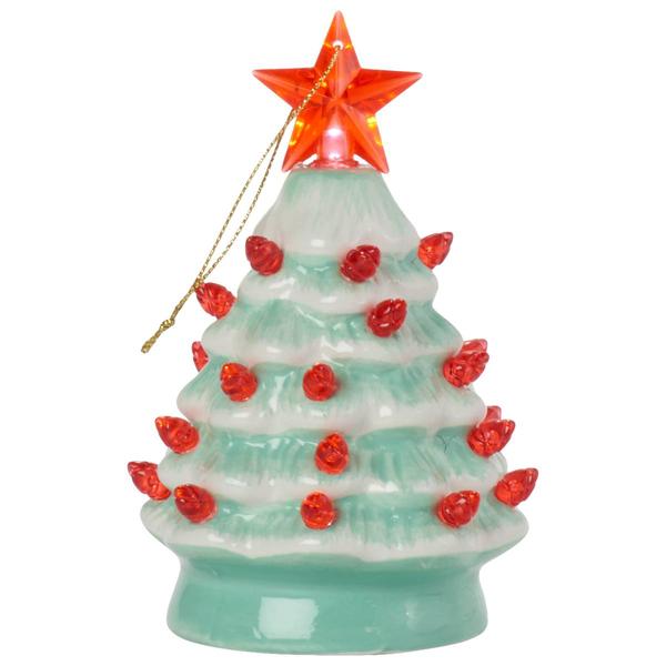 Mr. Christmas 5in. LED Nostalgic Holly Ceramic Tree - image 